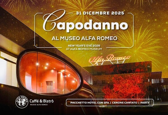Capodanno Museo Alfa Romeo Arese 2026 – Cena, Musica e Spettacolo